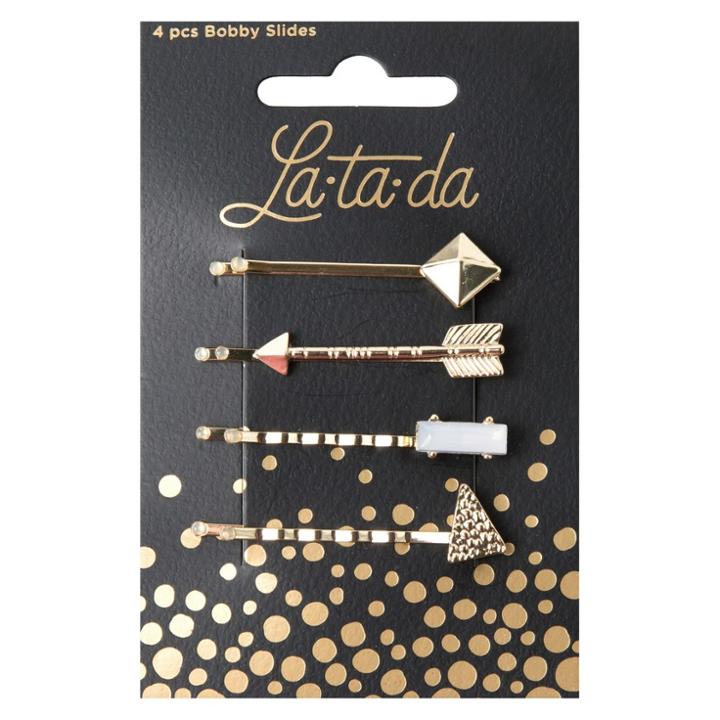 La-ta-da Gold Boho Bobby Slides