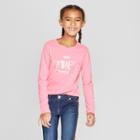 Girls' Long Sleeve Kindness Graphic T-shirt - Cat & Jack Coral