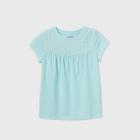 Girls' Crochet Knit T-shirt Top - Cat & Jack Aqua
