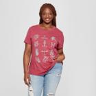 Women's Harry Potter Plus Size Icons Graphic Short Sleeve T-shirt (juniors') Burgundy