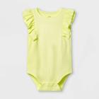 Baby Girls' Ruffle Ribbed Bodysuit - Cat & Jack Yellow Newborn