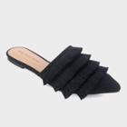 Women's Annie Satin Tassle Pointed Mules - Who What Wear Black