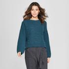 Women's Chenille Cable Pullover - Universal Thread Jade (green)
