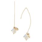 Target Women's Linear Earring With Round Faceted Beads And Metal