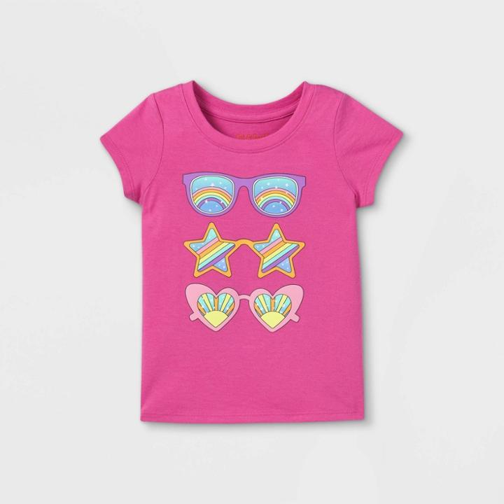 Toddler Girls' Sunglasses Graphic T-shirt - Cat & Jack Pink
