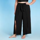 Kona Sol Women's Plus Size Tie-front Cover Up Pants - Kona