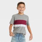 Boys' Colorblock Short Sleeve T-shirt - Cat & Jack Gray/maroon