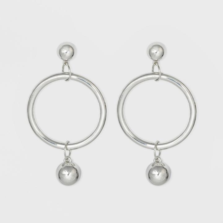 Round Post, Bead, And Thick Hoop Drop Earrings - A New Day Dark