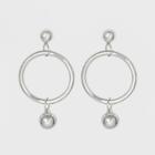 Round Post, Bead, And Thick Hoop Drop Earrings - A New Day Dark