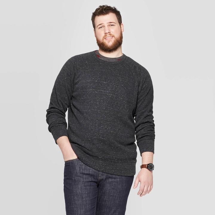 Men's Big & Tall Standard Fit Crew Neck T-shirt - Goodfellow & Co Gray