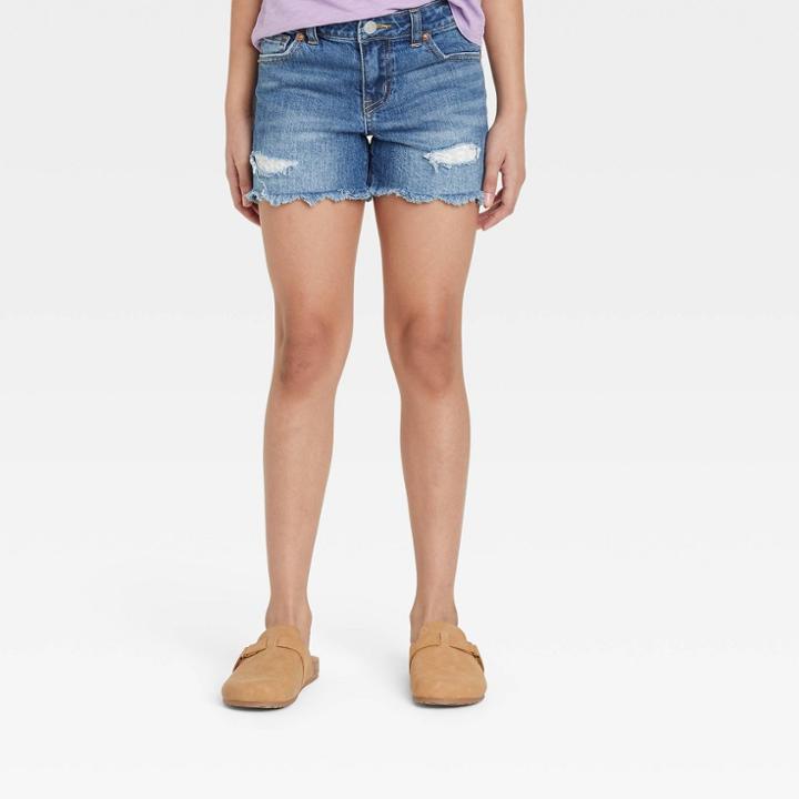 Girls' Destructed Jean Shorts - Cat & Jack