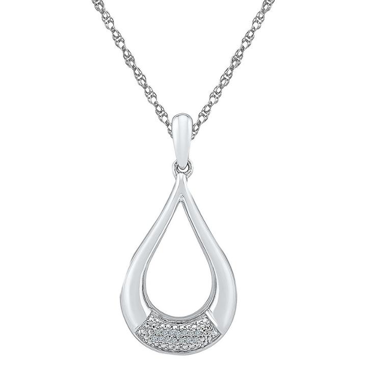 Distributed By Target Diamond Accent White Diamond Prong Set Fashion Pendant In Sterling Silver (ij-i2-i3), Women's