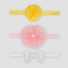 Baby Girls' 3pk Bow Headwrap - Just One You Made By Carter's 0-12m, Pink/yellow
