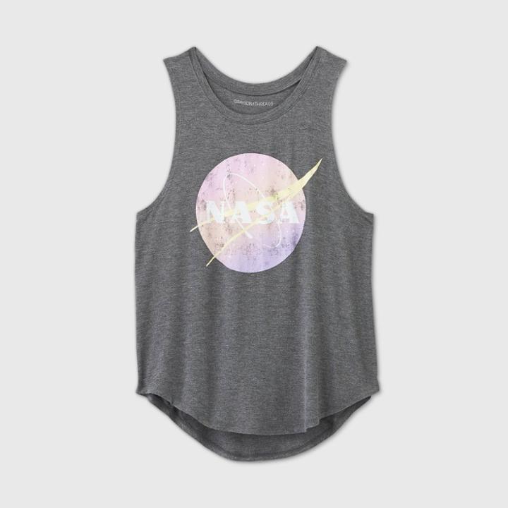 Grayson Threads Women's Nasa Graphic Tank Top - Gray