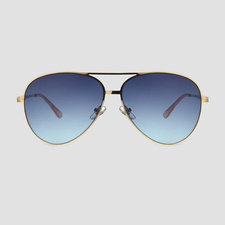All In Motion Women's Oversized Aviator Sunglasses With Gradient Lenses - All In