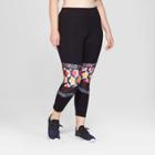 Women's Plus Size Bold Collage Printed Performance Mid-rise 7/8 Leggings 24 - Joylab Black