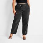 Women's Plus Size High-rise Overlap Waist Straight Leg Jeans - Future Collective With Kahlana Barfield Brown Black
