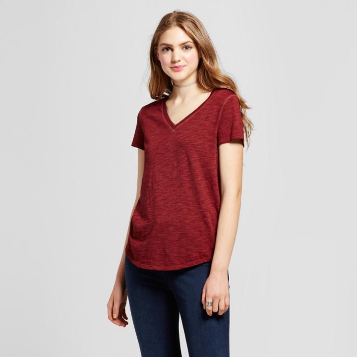Women's Short Sleeve Relaxed V-neck T-shirt - Mossimo Supply Co. Red