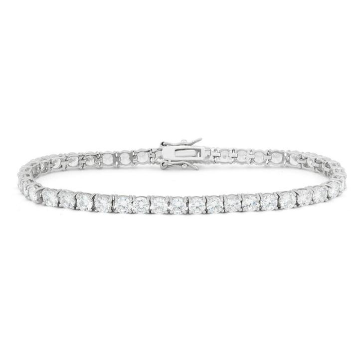 Target 4mm Round-cut Cubic Zirconia Tennis Bracelet In Sterling