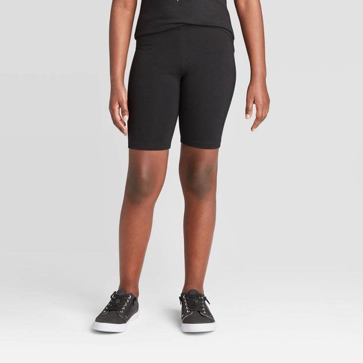 Girls' Mid-length Bike Shorts - Cat & Jack Black