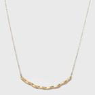 Hammered Metal Curved Bar Necklace - A New Day Gold