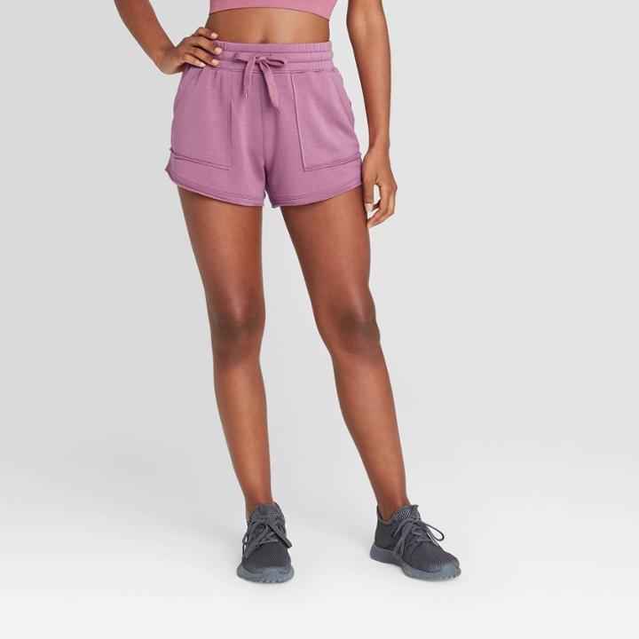 Women's Mid-rise Fleece Shorts 3 - Joylab Bordeaux