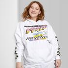Women's Plus Size Ascot + Hart World Tour Hooded Graphic Sweatshirt - White