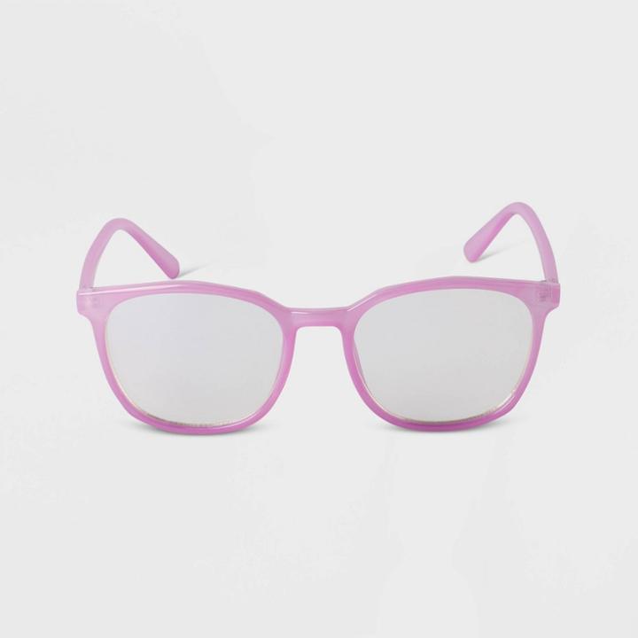 Women's Angular Blue Light Filtering Reading Glasses - A New Day Purple