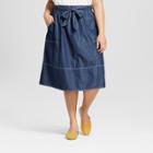 Women's Plus Size Chambray Skirt - Universal Thread Blue