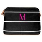 Cathy's Concepts Personalized Striped Cosmetic Bag - Black - M,