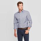 Men's Plaid Slim Fit Long Sleeve Dress Button-down Shirt - Goodfellow & Co Sky Blue S, Size: Small, Blue Blue