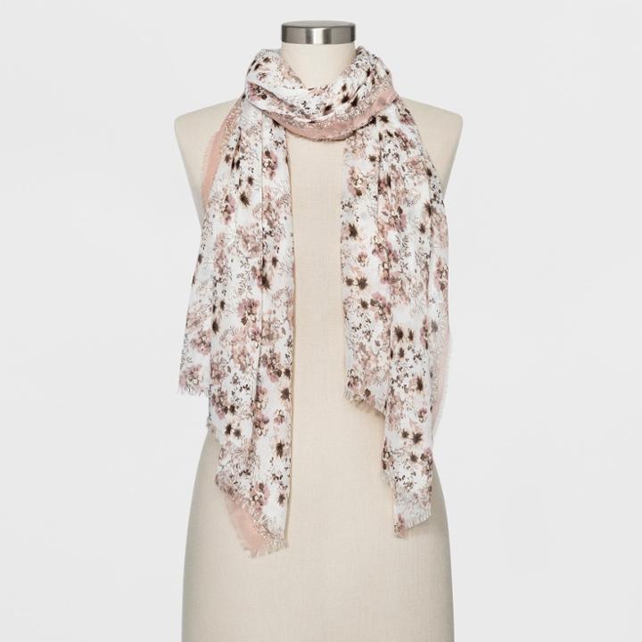 Collection Xiix Women's Floral Print Oblong Scarf - Neutral