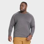 Men's Big Fitted Cold Mock Long Sleeve Athletic Top - All In Motion Gray