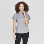Women's Slim Fit Short Sleeve Crewneck T-shirt - A New Day Heather Gray