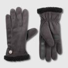 Isotoner Women's Smartdri Recycled Sherpa Lined Gloves - Gray