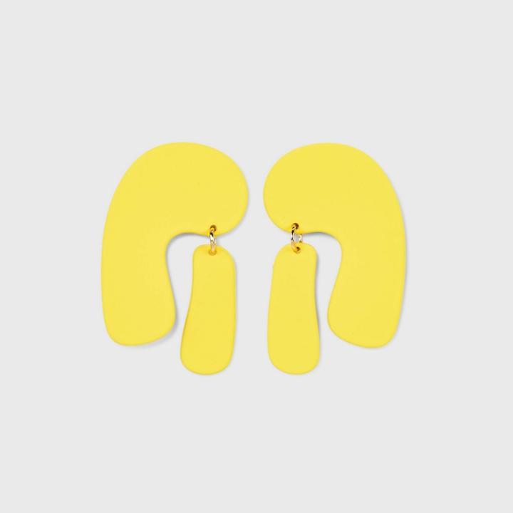 Arc And Paddle Post Drop Earrings - Universal Thread Yellow