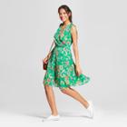 Women's Floral Tie Shoulder Dress - A New Day Green