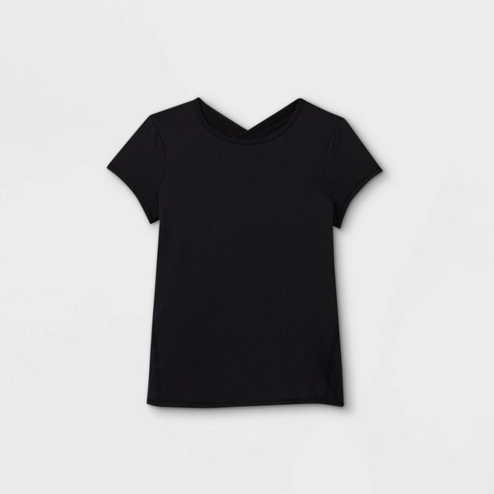 Girls' Short Sleeve Gym T-shirt - All In Motion Black