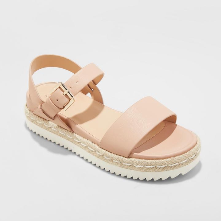 Women's Rianne Espadrille Ankle Strap Sandals - A New Day Blush