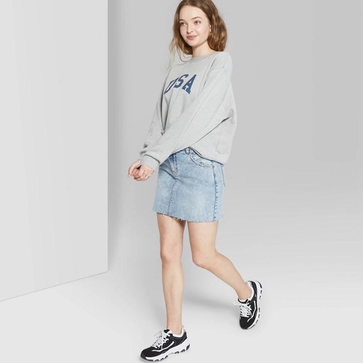 Target Women's Mid-rise Mini Jean Skirt - Wild Fable Indigo