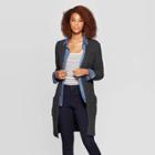 Women's Long Sleeve Textured Cardigan - Universal Thread Charcoal Xxl, Women's, Grey
