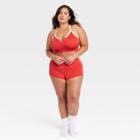 Women's Plus Size Henley Set - Colsie Red