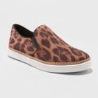 Women's Lilly Leopard Print Twin Gore Sneakers - A New Day Brown