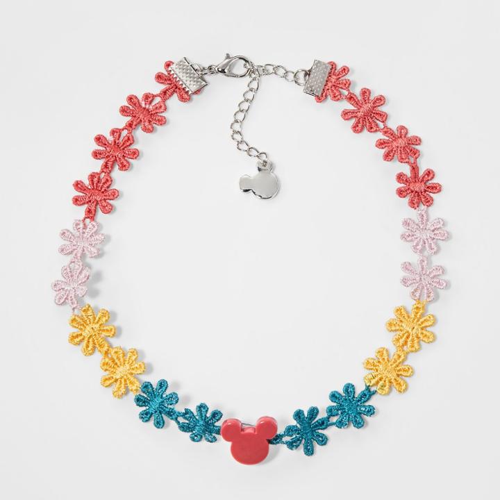 Girls' Disney Mickey Mouse Floral Necklace, Girl's, Size: Small,
