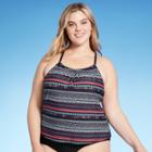 Kona Sol Women's Plus Size Racerback High Neck Tankini Top - Kona