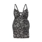 Maternity Floral Print Daisy Chains Tie Front Tankini Top - Isabel Maternity By Ingrid & Isabel Black/white S,