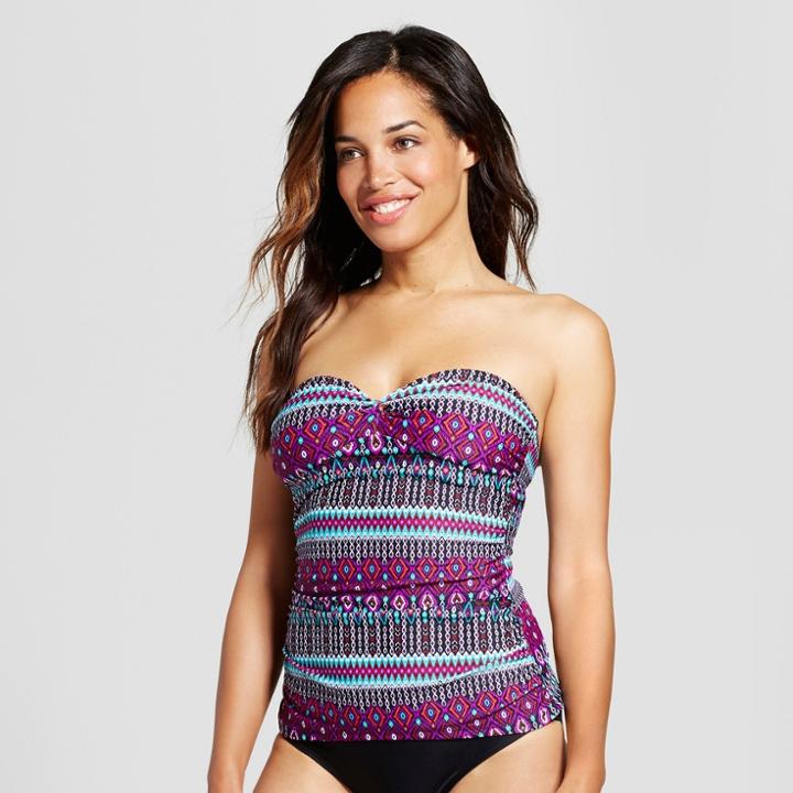 Women's Twist Front Bandeau Tankini Top - Merona Pink