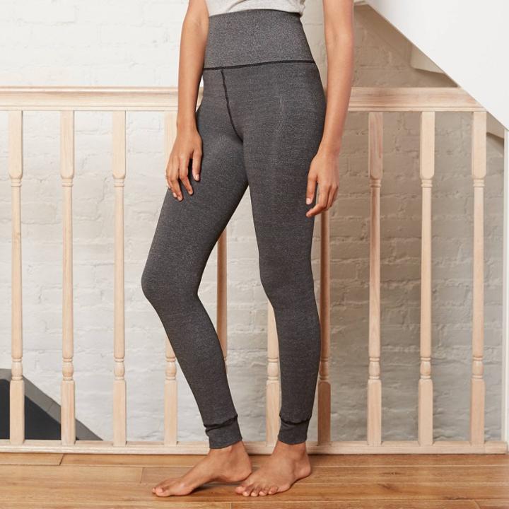 Women's Seamless High-waist Faux Fur Lined Leggings - A New Day Charcoal