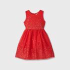 Girls' Sequin Tulle Sleeveless Dress - Cat & Jack Red