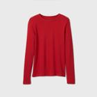 Women's Long Sleeve Fitted T-shirt - A New Day Red
